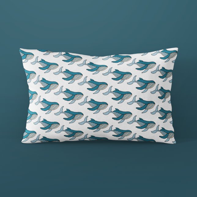 Housse D'oreillers Blue Ocean Whale Motif (Créateur téléchargé)