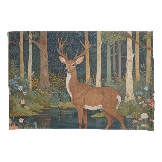 Housse D'oreillers Boho de chevreuil rustique forêt mère nature (devant-gauche)