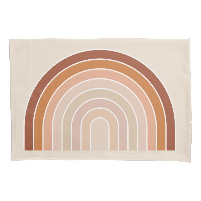Housse D'oreillers Boho Rainbow Beige Terracotta (devant)