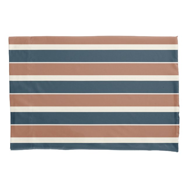 Housse D'oreillers Boho Rustic et Navy Stripes (devant)