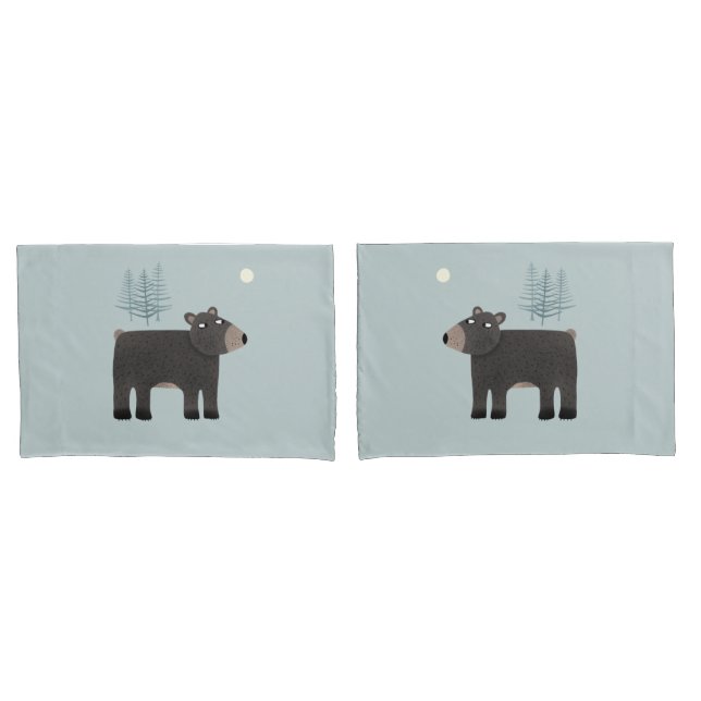 Housse D'oreillers Bois de l'ours mou (devant-Set)