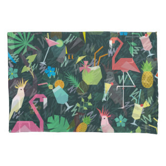Housse D'oreillers Boissons D'Oiseaux Tropicaux : Vibrant Sans Fil.