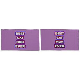 Housse D'oreillers Bold Best Cat Mom Ever Fun Typographie