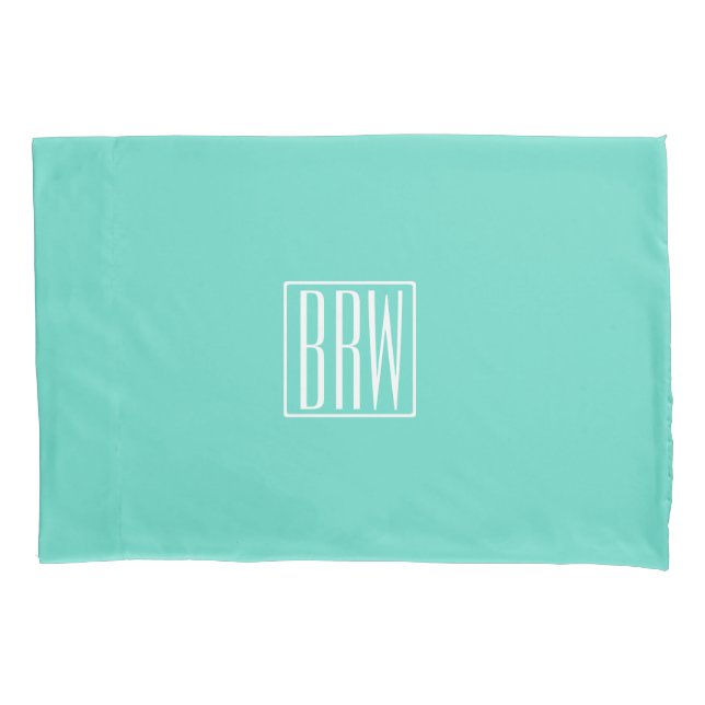 Housse D'oreillers Bold Modern | White on aqua (devant)