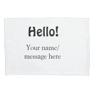 Housse D'oreillers Bonjour ajouter un message de nom simple minimum é