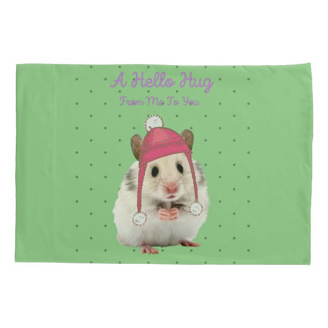 Housse D'oreillers Bonjour Hug Hamster (Dos)