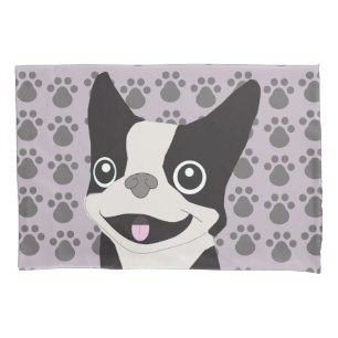 Housse D'oreillers Boston Terrier, lila pourpre