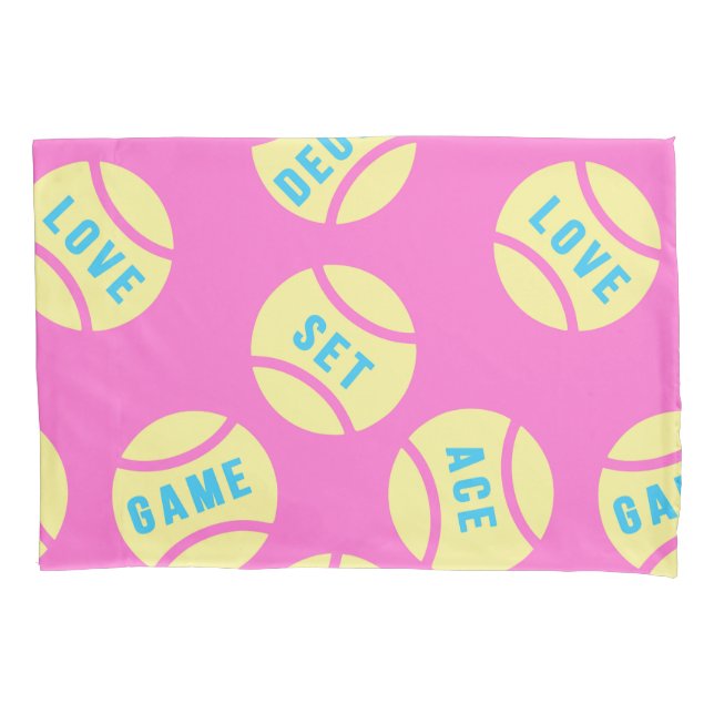 Housse D'oreillers Boules de tennis jaune pastel  (devant)