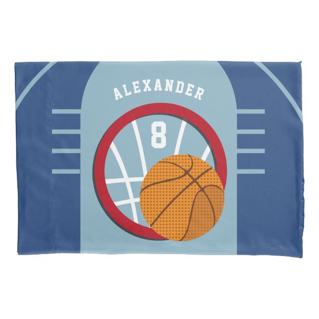 Housse D'oreillers Boy Ado Basketball Court Ball Hoop Personnalisé (devant)