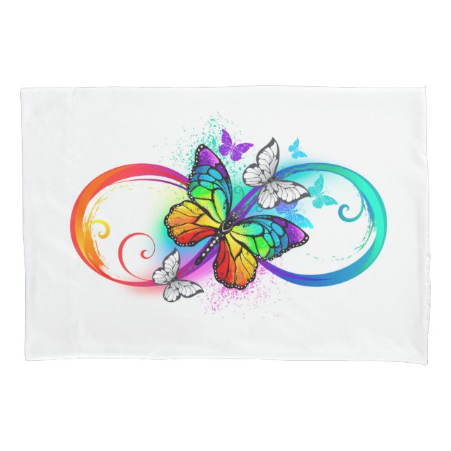 Housse D'oreillers Bright infinity with rainbow butterfly (devant)