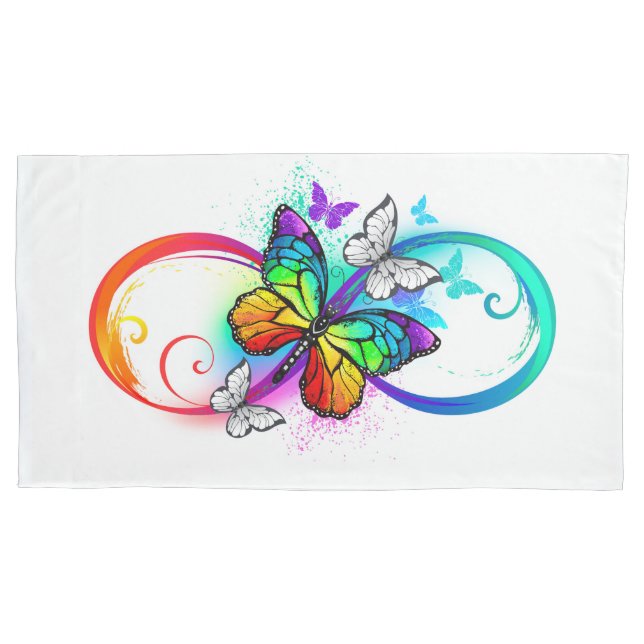 Housse D'oreillers Bright infinity with rainbow butterfly (devant)