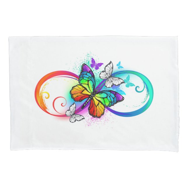 Housse D'oreillers Bright infinity with rainbow butterfly (devant-gauche)
