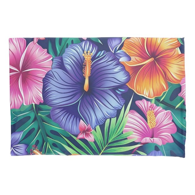 Housse D'oreillers Bright Tropical Floral Pillowcase (devant)