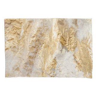 Housse D'oreillers Brosse d'or blanc à texture peinte.