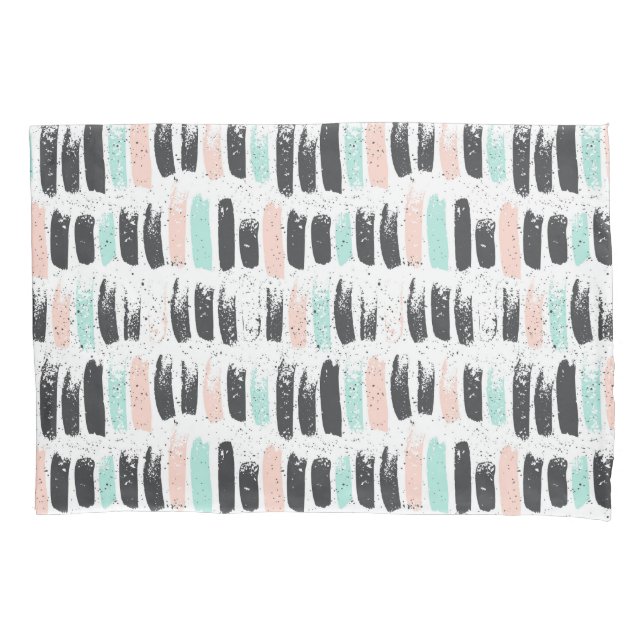 Housse D'oreillers Brosses et motif de courses d'encre (devant-gauche)