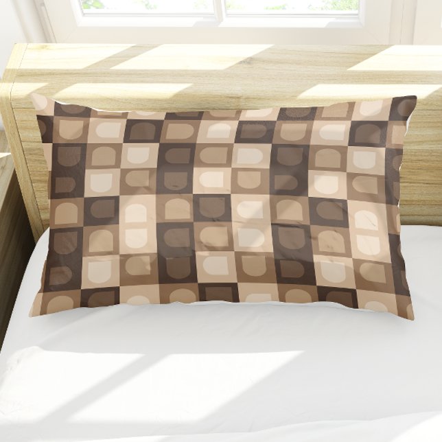 Housse D'oreillers Brown moderne Boho Arch Motif Aztèque géométrique (Brown Modern Boho Arch Geometric Aztec Pattern Pillow Case)
