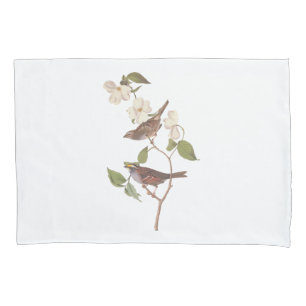 Housse D'oreillers Bruant avec Fleurs de Dogwood Vintage Audubon Art