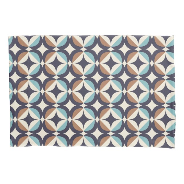 Housse D'oreillers Brun moderne de la moitié du siècle et motif (devant-gauche)