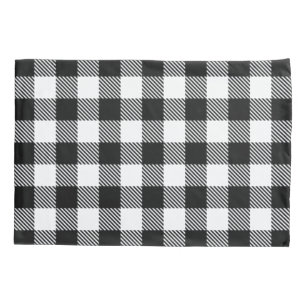 Housse D'oreillers Buffalo Check Plaid noir blanc