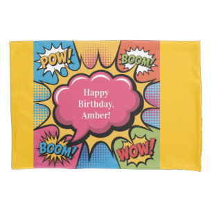 Housse D'oreillers Cadeau d'anniversaire de fête coloré pour filles d