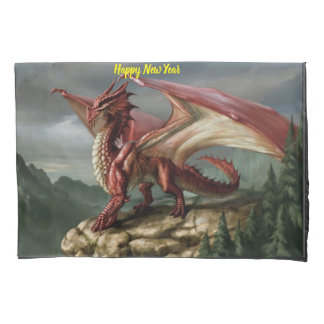 Housse D'oreillers Cadeau du nouvel an Dragon Coussin Coque
