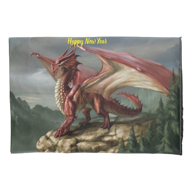Housse D'oreillers Cadeau du nouvel an Dragon Coussin Coque (devant)