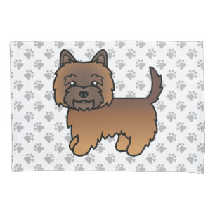 Housse D'oreillers Cairn Terrier tacheté rouge Chien de dessin animé 