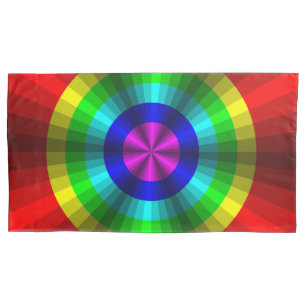 Housse D'oreillers Caisse de coussin d'arc-en-ciel d'illusion optique