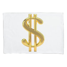 Caisse de coussin de symbole dollar d'or