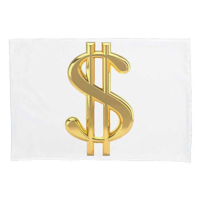 Housse D'oreillers Caisse de coussin de symbole dollar d'or (devant)