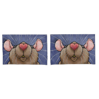 Housse D'oreillers Caisses de coussin de coeur de rat