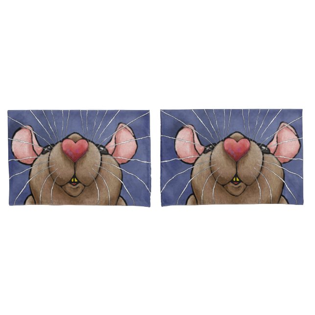 Housse D'oreillers Caisses de coussin de coeur de rat (devant-Set)