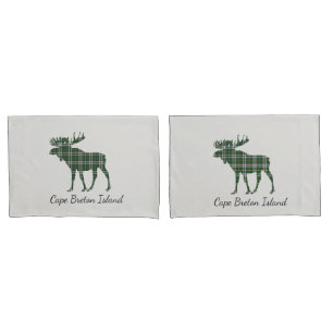 Housse D'oreillers Caisses mignonnes de coussin de tartan d'orignaux