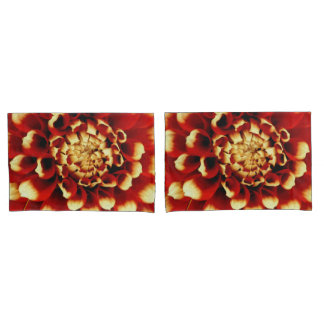 Housse D'oreillers Caisses rouges de coussin de dahlia