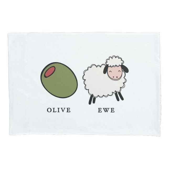 Housse D'oreillers Calembours olives d'amour de brebis (devant)
