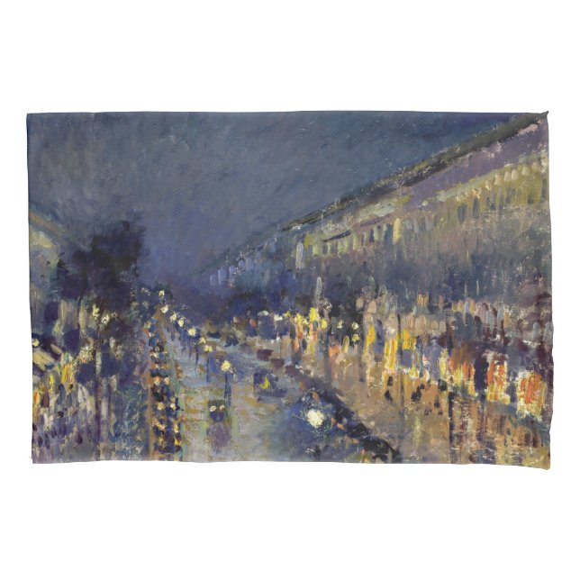Housse D'oreillers Camille Pissarro - Boulevard Montmartre en nuit (devant)