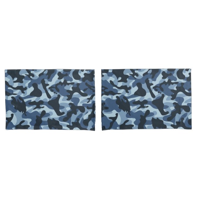 Housse D'oreillers Camouflage bleu (devant-Set)