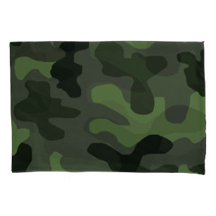 Housse D'oreillers camouflage gris vert foncé no.14 imprimer