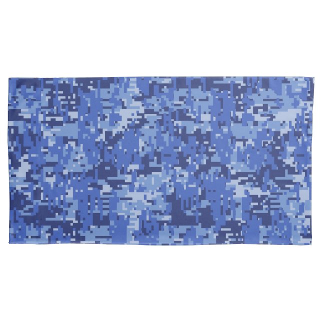 Housse D'oreillers Camouflage photo numérique bleu de la Marine (devant-gauche)