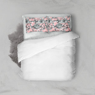 Housse D'oreillers Camouflage rose et gris, Militaire, Armée