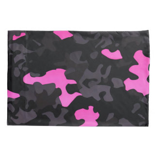 Housse D'oreillers Camouflage rose et noir