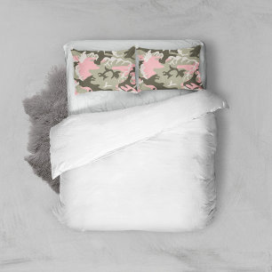 Housse D'oreillers Camouflage rose et vert, Militaire, Armée