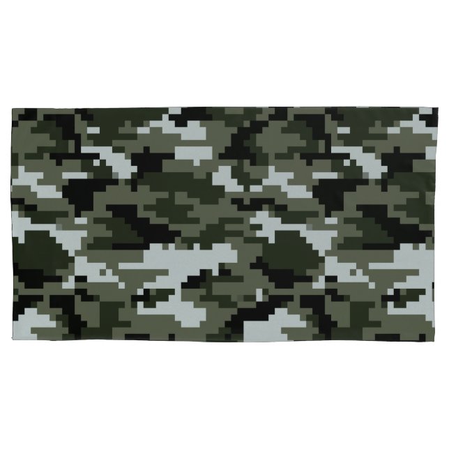 Housse D'oreillers Camouflage urbain numérique à 8 bits / Camo (devant-gauche)