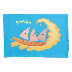 Housse D'oreillers Caricature de surf pour chips de maïs mignonette n
