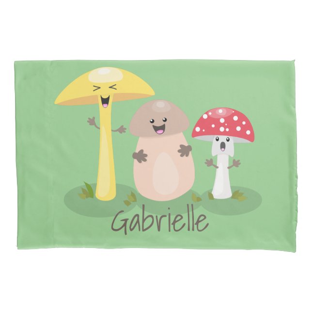 Housse D'oreillers Caricature des champignons de champignons de cave  (devant)