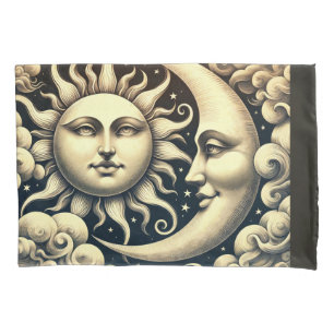 Housse D'oreillers Céleste Vintage Soleil & Lune