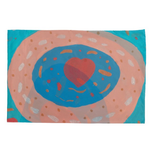 Housse D'oreillers Cercles d'amour simple oreiller, taille standard (Dos)
