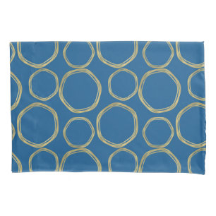 Housse D'oreillers Cercles d'or et Bleu clair Moderne tendance