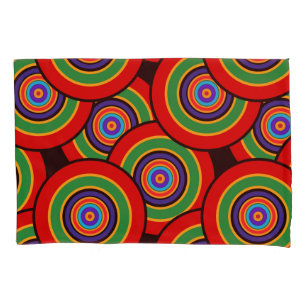 Housse D'oreillers Cercles et anneaux rétro