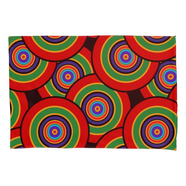 Housse D'oreillers Cercles et anneaux rétro (devant)